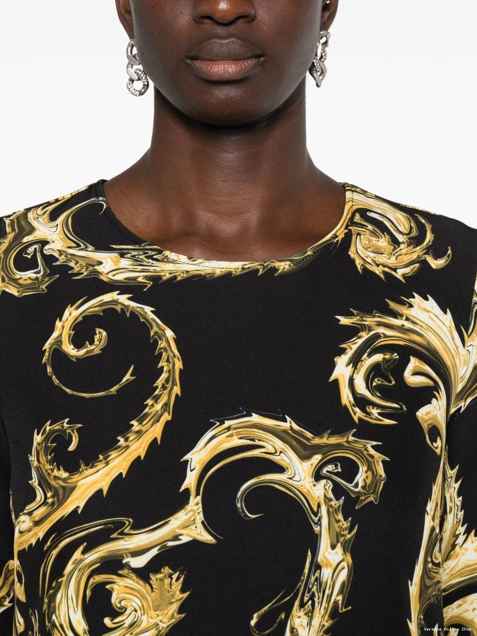 Affordable Versace Couture dress midi Watercolor Couture-print Women Jeans 0823